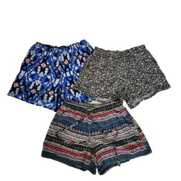 BeBop And See You Monday Printed Casual Soft Shorts Women's Small, Set Of 3 - Picture 2 of 13